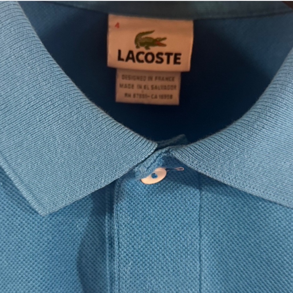 Men’s Lacoste Teal Blue Polo Shirt Size 4 (Small) - Picture 2 of 6